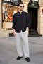 Black Basic 100% Cotton Long Sleeve Men's Shirt E6761 - 6