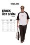 Pimba men's 100% organic cotton t-shirt with contrast color ecru/brown collar and sleeves - 6