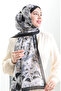 Hanzade french silk shawl 70329-06 black beige - 2