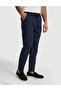 Navy Blue Carrot Fit 100% Linen Canvas Trousers 50320846-Vr033 - 4