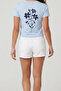 Women's Floral Printed Crop T-Shirt Slim Fit Cotton - 2