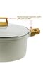 28cm 5L Cast Aluminum Casserole with Glass Lid Trivet Non-Stick Induction Gas - 4