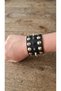 Gothic 3-Stripe Spiked Unisex Leather Bracelet Three-Stage Adjustable