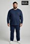 Men's Large Size Long Sleeve 2 Thread Crew Neck T-Shirt Spr26Bts942 - 3