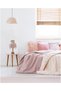 French Lace Powder Pink Velvet Headboard Classic Lampshade with Natural Wooden Legs - 7