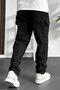 Men's Baggy Fit Cargo Pocket Trousers Black Edw131 - 3