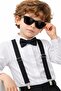 Children's Pants with Straps, Belt + Bow Tie Set - 3
