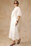 Shirt Skirt Cotton Guipure Double Set White 9458-Tk - 7