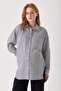 Hamile Oversize Fit Black Striped Shirt with Single Pocket Detail (Black) - 5