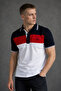100% Cotton Men's Polo Collar T-shirt, Colorful Striped Short Sleeve Split Model - 2