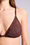 Regular Fit Wrinkled Textured Fabric Brown Bikini Top E0205Ax25Sm - 3