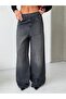 Women's Washed Leopard Pattern Wide Leg Jean Trousers