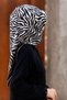 100% Twill Silk Zebra Patterned Black - Cream Colored 90X90 Scarf Sewing Shape: Hand Sewing - 5