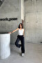 Women Jeansmode High Waist Elastic Black Baggy Denim Pants - 3