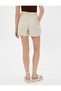 Mini Shorts Skirt Cotton Back Pocket Detailed Elastic Waist - 4