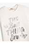 T-Shirt Shiny Printed Ribbed Short Sleeve Crew Neck Cotton - 3