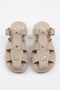 Beige Women's Suede Caged Slippers - Buckle Gladiator Slippers - 2