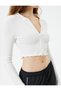Crop Hooded Cardigan Zippered Long Sleeve Slim Fit Camisole - 5