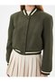 College Jacket Slim Fit Crop Round Neck Snap Button Closure - 5