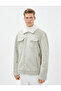 Suede Look Jacket Inside with Plush Pocket Detail and Snap Buttons - 5