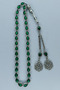 Silver Color Enamel Metal Prayer Beads, Double Kazaz Pattern Metal Tassel Rosary with Gift Box.