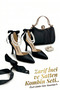 Low Heel Shoes Black Satin with Pearls and Spare Helmet Evening Dress Shoes and Rhinestone Evening Dress Bag Set