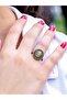Natural Stone Citrine Natural Stone Inlaid Antique Model Women's Adjustable Ring Euy74S - 2