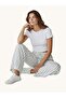 Women's Elastic Waist Wide Leg Striped Muslin Linen Trousers - 2