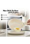 24-Piece Ceramic Cookware Set with Detachable Handle, PFAS-Free Healthy Cooking - Cream - 3