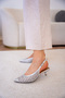 Brayn Knitted Detail Women's Silver Heeled Shoes - 2
