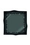 100% Twill Silk Edge Motif Floral Patterned Petrol Green - Black Colored 90X90 Scarf Planting Shape: Hand - 4