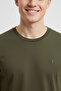 Men's Khaki Standard Cut 100% Cotton T-Shirt - 3