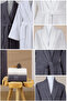 4 Piece Şalyaka Bathrobe Set 100% Certified Cotton, Towel Bathrobe Family Bathroom Set Anthracite White - 5