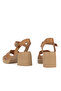 , Women's Genuine Leather Heeled Sandals 161992Z1910 Tan - 5