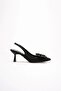 Black Bowknot Kitten Heel Slingback Women's Shoes Tr08Ms24A - 7