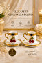 2 Person 4 Piece Gold Plated Gilded Cherry Coffee Cup Set 100ml