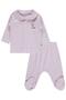 Striped Print 1-9 Months Pajama Set - White - 2