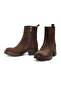 Women's Brown Zippered Suede Leather Boots 25Wfd151410 - 3