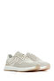 Women's Cream Lace-Up Thick Sole Sports Shoes, Genuine Leather Sneaker 25Sfd372014 - 3