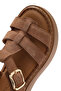 Women's Dark Powder Ankle Buckle Thick Sole Suede Leather Comfort Sandals 26Sfd341610 - 8