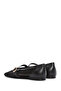 Women's Black Mesh Strap Summer Ballerina Shoes 25Sfd14016F - 6