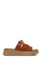 Women's Cinnamon Thick Soled Suede Leather Comfort Slippers 25Sfd 341310