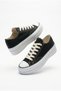 A Quality Black Women's Thick Sole Sneaker Linen - 2