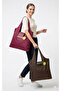 Brown Keychain Features Foldable Shopping and Sports Women's Shoulder Bag - 4