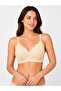 Soft Touch Seamless Champagne Color Laser Cut Seamless Adjustable Strap Women's Bra Without Underwire