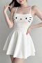 White Hello Kitty Face Strap Dress - 3