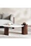 Amiham Coffee Table Marble - White & Light Brown - 2