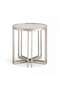 Menzo End Table Ceramic - White & Silver - 6