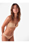 Textured Plaid Strapless Bandeau Bikini Top - 4