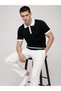 Men's Half Zipper Polo Collar Half Sleeve Knitwear T-Shirt Mdy-2834-1 - 4